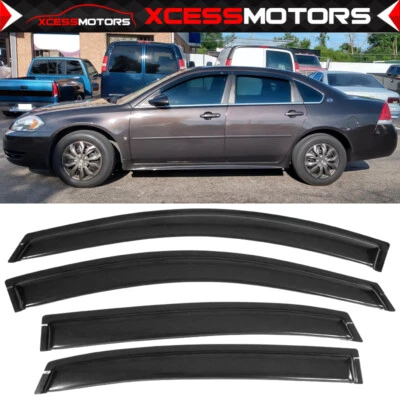 Se adapta a 06-13 Chevy Impala 14-16 Impala Limited 4 piezas viseras de ventana deflectores de lluvia Foto 1 de 4