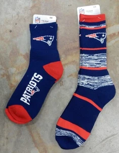2 Pack NFL New England Patriots Socks Gift 501 Crew RMC Stripe Short Large Mens - Picture 1 of 1