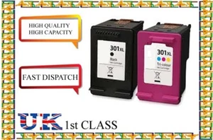 2 units 301XL size Black And Colour Ink Cartridges For HP Deskjet 2540 - Picture 1 of 1