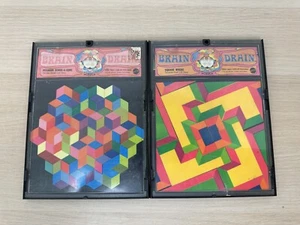 1969 Mattel Brain Drain Psychedelic 2 Puzzle Lot: Square Where & Hexagon Sense - Picture 1 of 7