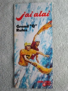 Vintage Jai Alai Grand 'Q' Rules, MGM Hotel Las Vegas, Nevada Pamphlet 1976 - Picture 1 of 3
