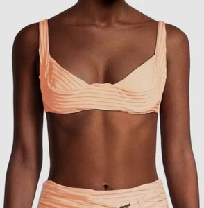 $110 Revel Rey Women's Orange Fay Underwire Bikini Top Swimwear Size Large - Picture 1 of 3