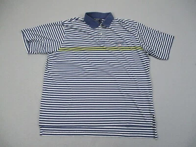 Мужские спортивные рубашки поло Ralph Lauren размер XL синие винтажные для гольфа 90-е в полоску спортивные - Изображение 1 из 4