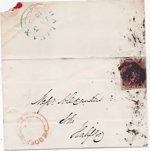1845 PONTE HEBDEN ROSSO UDC SU INVOLUCRO LOCALE HALIFAX - TIMBRO POSTALE YORKSHIRE - Foto 1 di 1