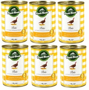 Pauls Beute Nassfutter Dosenfutter Hundefutter Set Pute 6x 400g - Bild 1 von 1