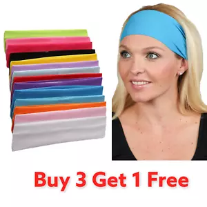 9 cm Wide Head Bands Plain Stretchy Kylie High Quality  Bandeau Unisex Hair Band - Picture 1 of 38