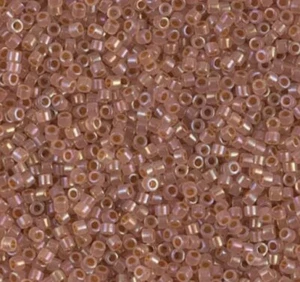 Miyuki Delica Beads Size 11 Dark Peach Lined Opal AB 7.2 Grams Tube - Picture 1 of 1