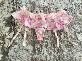 Vintage Victoria's Secret Sexy Little Things Mermaid Satin Garter Skirted Thong