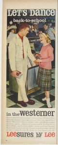Vintage 1950s Leesures Lee Print Ad Lets Dance Back To School MOD Fashion - Picture 1 of 2