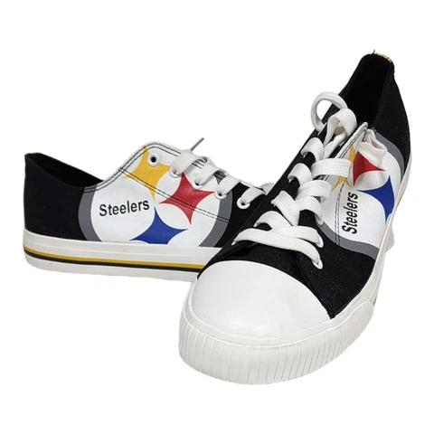 Pittsburg Steelers Men's FOCO  Low Top Canvas Sneakers Size 10 Black Yellow Cover