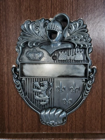 MCM Cavalier Heraldic Silver Tone DOOR KNOCKER New Castle Lion Knight Crown Cover