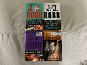 4 J. D. Robb In Death Series Paperback Books Treachery Salvation Apprentice Bump - Picture 1 of 3