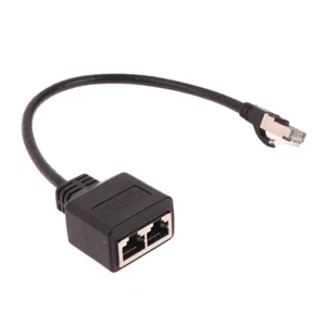 Ethernet Splitter RJ45 1 Male to 2 Female LAN Ethernet Cable Splitter Cable - Photo 1/12