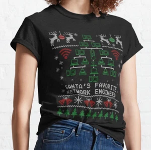 Santas Favorite Network Engineer Christmas for IT Professionals Classic T Shirt - Picture 1 of 4