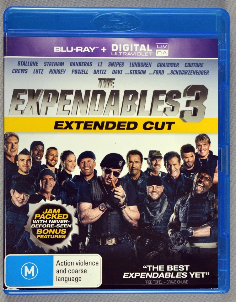 THE EXPENDABLES 3 Ext Cut STALLONE Statham BANDERAS Thriller 2014 Aus BLU-RAY - Image 1 of 3