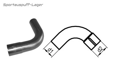 Fox Edelstahl Auspuff Rohrbogen 90 Grad Ø50mm geweitet -Steckverbindung- - Bild 1 von 2