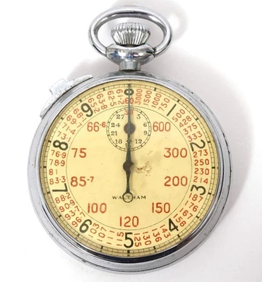Reloj Bolsillo Waltham 1945 Segunda Guerra Mundial Escala Taquimétrica, Necesita Reparaciones Foto 1 de 4