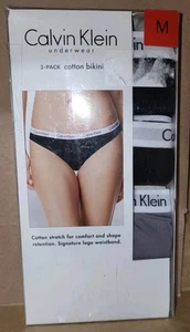 3er Pack Calvin Klein Unterwäsche Damen Bikinis Baumwolle Stretch Größe M - Bild 1 von 5