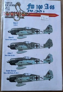 EagleCals 1/32 FW 190 A-8s JV./JG 3 Aircraft Decals EC#99 - Picture 1 of 5