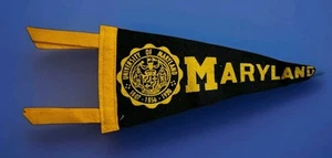 Vintage 1940’s University Of Maryland 3"x7" Felt Pennant Original 1807-1856-1920 - Picture 1 of 5