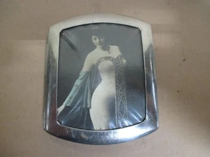 Cigarette case, Art Deco, risqué, chrome plated, vintage - Picture 1 of 6