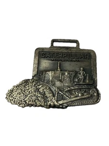 Vintage Caterpillar Watch Fob Cat Bulldozer Keychain Tag Heavy Equipment Dozer - Picture 1 of 2