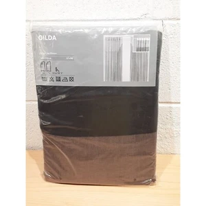 NEW Ikea GILDA Curtain Panels 57x98 Rod Pocket Brown Black - Picture 1 of 5