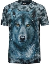 Wolf Eagle Native American Red Indian Glow in The Dark Tye Dye T-Shirt M-3XL