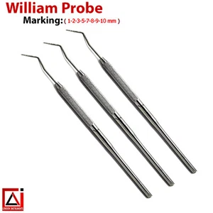 Teeth Pocket Depth Measuring Probe Periodontal Examination Lab Instruments - Picture 1 of 5