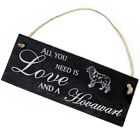 Slate Board Dogs Decorative Hovawart Sign 22 x 8 cm - All you need is Love and