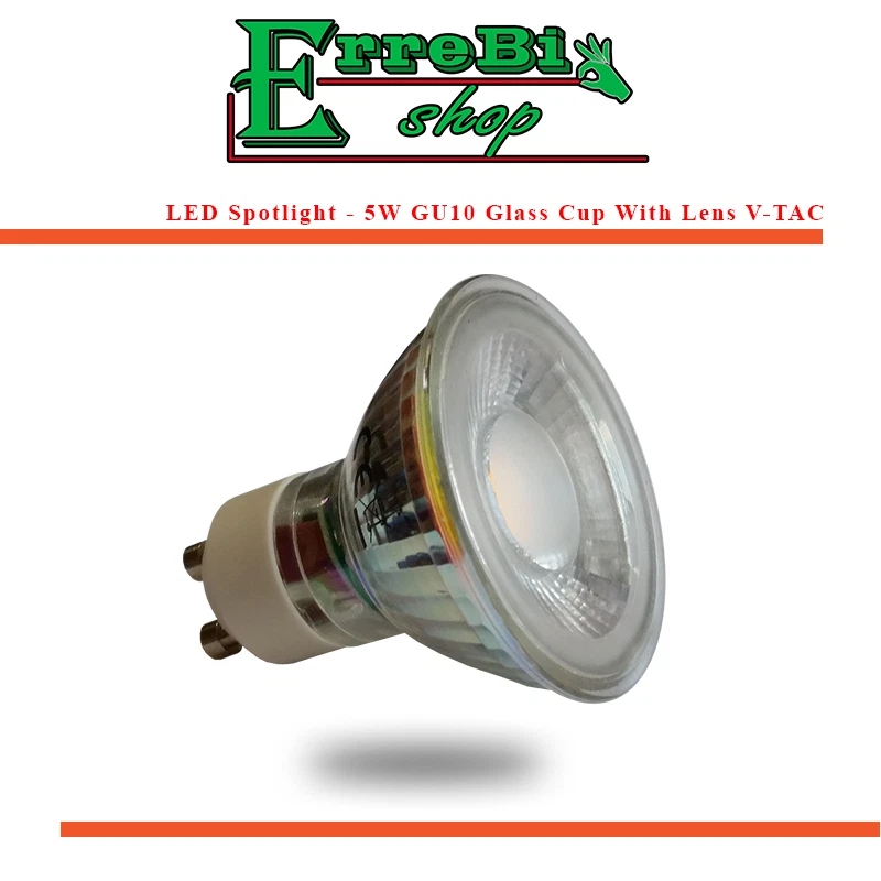 BOMBILLA LÁMPARA SPOTLIGHT LED SMD GU10 5W 4500K VIDRIO CON LENTE V-TAC 1646 - Imagen 1 de 1