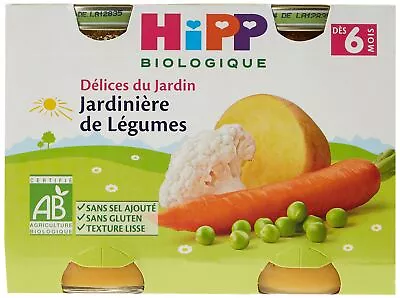 Hipp Biologique Délices Du Jardin 3 Variedades A Partir De 6 Meses 12x 190g NUEVO MHD 30/07/24 • 12.69€