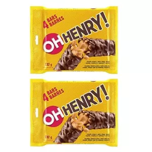 Oh Henry Chocolate Candy Bars 58g Each 2x4 (8 Full Size Bars) - Picture 1 of 3