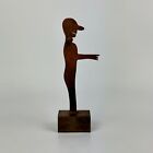 Silhouette de bureau en métal vintage sculpture de l'homme tendant la main