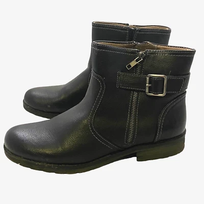 Natural Soul Women 10M Ankle Boots All-Thru Comfort Black Zip Buckle - Image 1 of 4