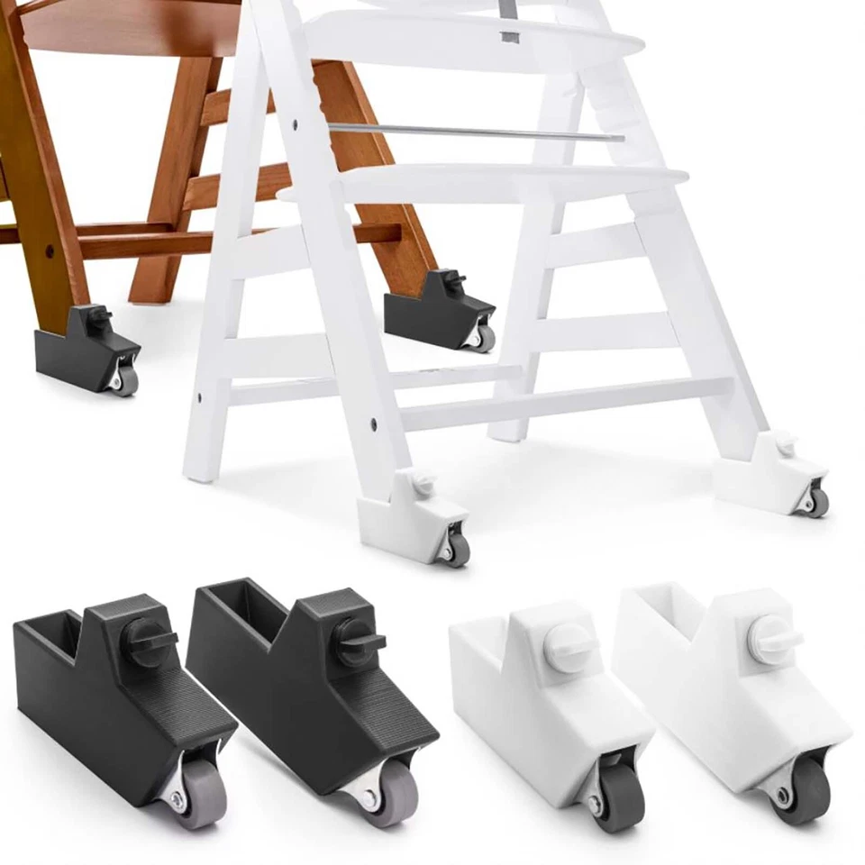 ADAPTER-UNIVERSE Rollen Räder passend für Hauck Hochstuhl Alpha Plus Baby Kinder Stuhl nachrüsten