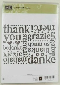 Stampin' Up!  A World Of Thanks - Nuevo Juego de Montaje Adhesivo de 1 Goma Rojo - NLA - Imagen 1 de 2