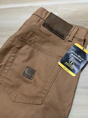 NWT Men's Eddie Bauer Workwear Relaxed Fit Pants in Brown Duck size 40x32 - Image 1 of 4