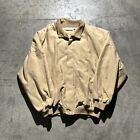 St Croix Knits Button Up Bomber Jacket Men’s Size Large Khaki Made In USA