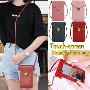 PU Leather Crossbody Cellphone Wallet Functional Cell Phone Purse Women Female - Picture 1 of 20