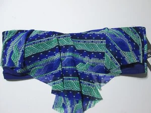 NWT Mossimo Womens Size XL Bikini Top Royal Blue Bandeau Ruffle Strapless Swim - Picture 1 of 4