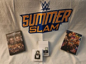 WWE Summer Slam beach towel FYE item, 2 dvds & John Cena Word Life - Edge, Cody - Picture 1 of 14