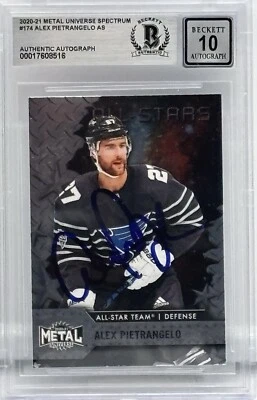 Alex Pietrangelo Signed 2020-21 Skybox Metal Universe BAS Autograph Grade 10 - Image 1 of 2