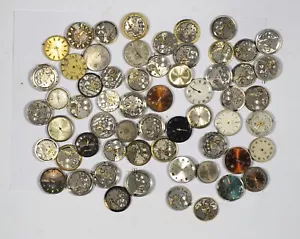 LOT WRIST WATCH MOVEMENTS CLOCKWORK STEAMPUNK ART DIY PARTS 60 pcs 2LB 924g - Picture 1 of 1