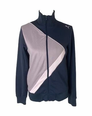 Chaqueta deportiva grande para mujer Puma color azul y lavanda cremallera completa Foto 1 de 4