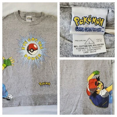 Vintage 1999 Pokemon I've Got The Power Shirt Youth L Wrap Around Graphic Print - Image 1 of 4