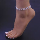 Women Heart Crystal Anklet Foot Chain Silver Beach Ankle Bracelet Jewelry