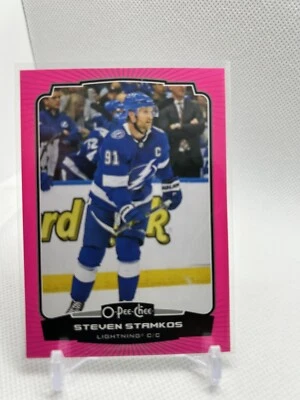 2022-23 UD O-Pee-Chee OPC Base Neon Pink #11 Steven Stamkos /75 - Image 1 of 2