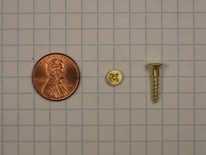 WOOD SCREWS #4 x 5/8" SOLID BRASS, FLAT HEAD, PHILLIPS DRIVE, UNPLATED - Picture 1 of 1
