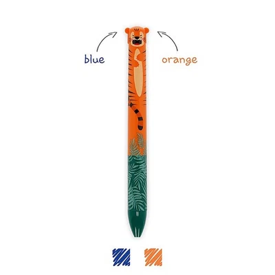 LEGAMI S.P.A. SOCIETÀ BENEFIT Legami Zweifarbiger Kugelschreiber Tiger - Click&Clack Tiger Blau und Orange